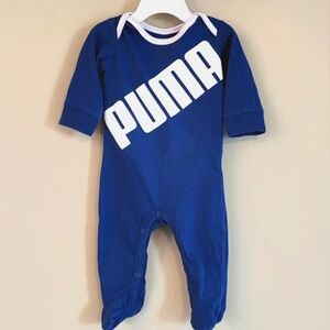 Puma royal blue long sleeve footed sleeper/footie